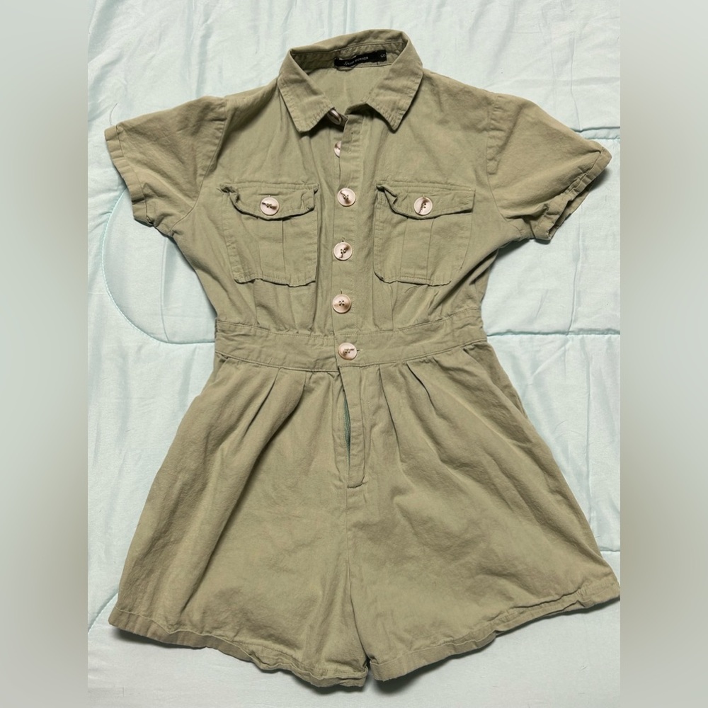 matcha denim romper